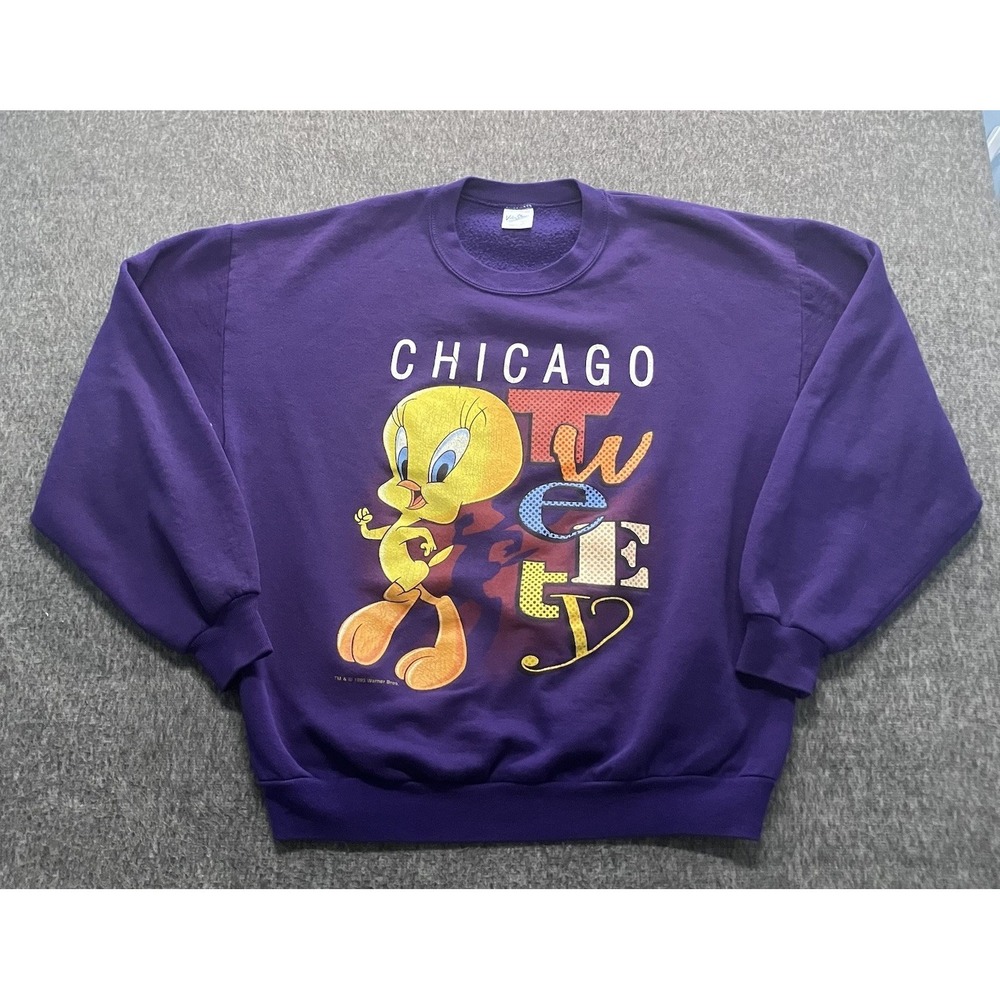 Vintage 90'S Velva Sheen Looney Tunes Tweety character sweatshirt Made in USA L